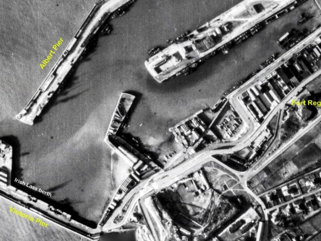 RAF recon photo - Irish Lass berth in St Helier harbour